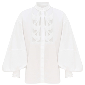 Zimmermann Luna Applique Bluse, Ivory 